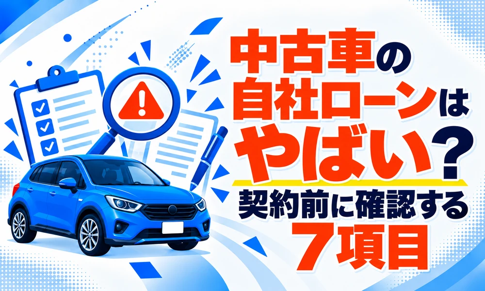 >中古車の自社ローンはやばい？契約前に確認する7項目